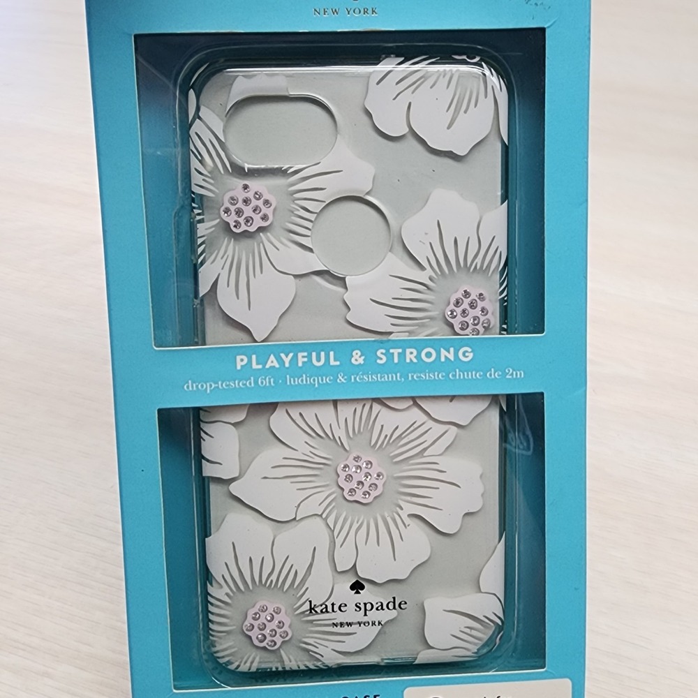 Kate Spade Flexible Hardshell Case For Google Pixel 2 XL‎ Flowers Rhinestones